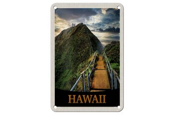 Panneau de voyage en étain, 12x18cm, île hawaïenne, plage, palmiers, panneau naturel 1