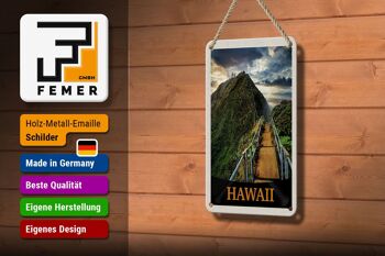 Panneau de voyage en étain, 12x18cm, île hawaïenne, plage, palmiers, panneau naturel 3