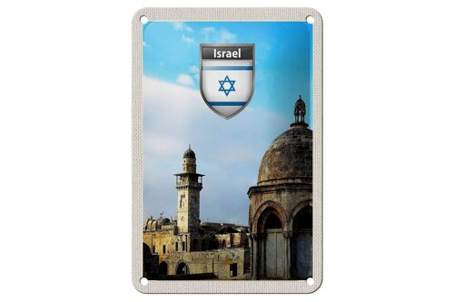 Blechschild Reise 12x18cm Israel Stadt Architektur Urlaub Schild