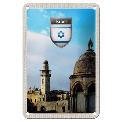 Blechschild Reise 12x18cm Israel Stadt Architektur Urlaub Schild