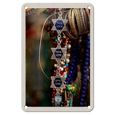 Blechschild Reise 12x18cm Ketten Deko Schmuck Israel Glauben Schild