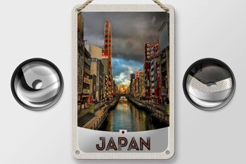 Signe de voyage en étain 12x18cm, décoration de vacances, ville de rivière, japon, asie 2