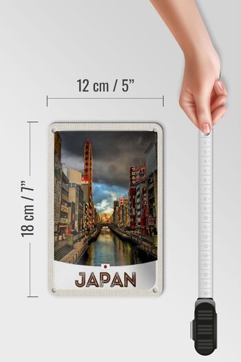 Signe de voyage en étain 12x18cm, décoration de vacances, ville de rivière, japon, asie 5