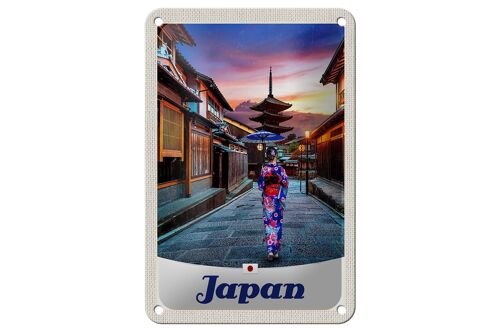Blechschild Reise 12x18cm Japan Asien Japanerin Tradition Schild