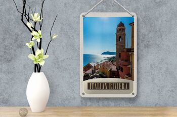 Panneau de voyage en étain, 12x18cm, italie, Riviera, mer, ville, plage 4