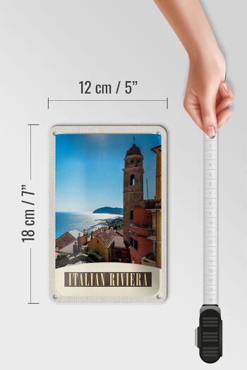 Panneau de voyage en étain, 12x18cm, italie, Riviera, mer, ville, plage 5
