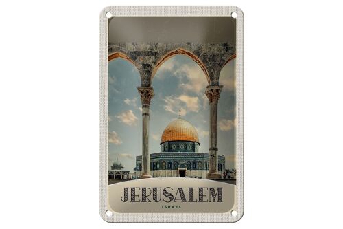Blechschild Reise 12x18cm Jerusalem Israel Tempel Deko Urlaub Schild