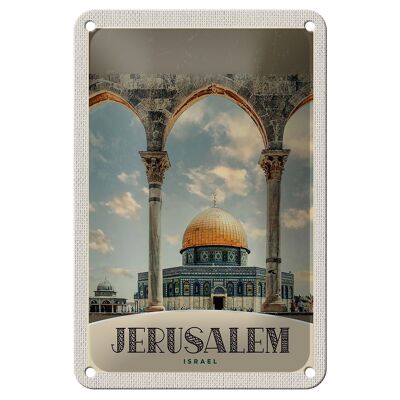 Letrero de hojalata para viaje, 12x18cm, templo de Jerusalén, Israel, letrero decorativo para vacaciones