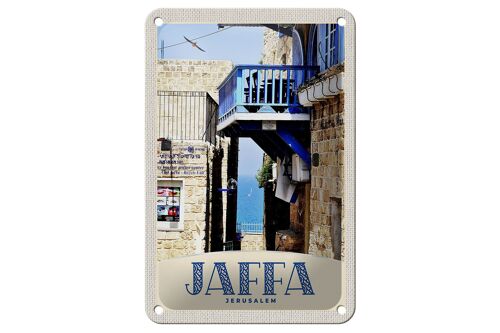 Blechschild Reise 12x18cm Jaffa Jerusalem Israel Stadt Meer Schild