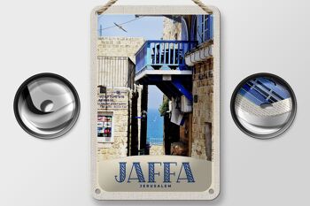 Panneau de voyage en étain, 12x18cm, Jaffa, jérusalem, israël, ville, signe de mer 2