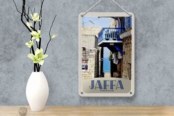 Panneau de voyage en étain, 12x18cm, Jaffa, jérusalem, israël, ville, signe de mer 4