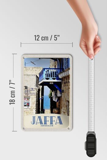 Panneau de voyage en étain, 12x18cm, Jaffa, jérusalem, israël, ville, signe de mer 5