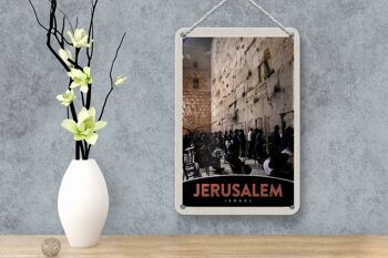 Signe en étain de voyage 12x18cm, décoration de prière de jérusalem et d'israël 4