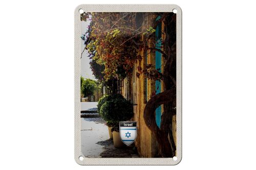 Blechschild Reise 12x18cm Israel Stadt Pflanzen Urlaub Dekoration