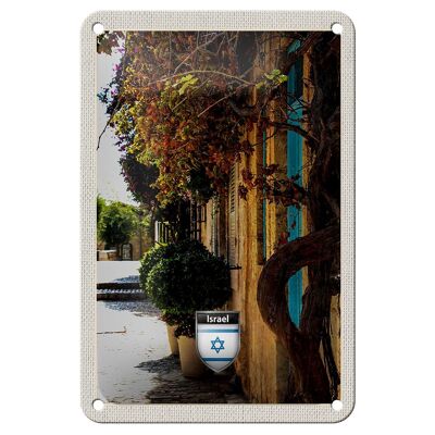Cartel de chapa de viaje, 12x18cm, decoración navideña de plantas de la ciudad de Israel