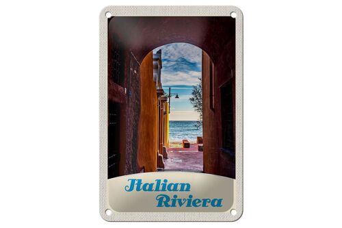 Blechschild Reise 12x18cm Italien Riviera Strand Meer Urlaub Schild