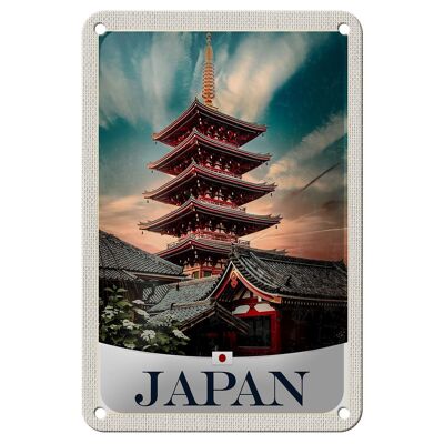 Cartel de chapa de viaje, 12x18cm, cartel de edificio tradicional de Japón y Asia