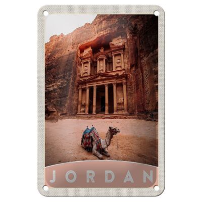 Cartel de chapa de viaje, decoración del desierto, arquitectura de camello de Jordania, 12x18cm