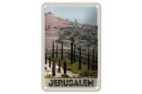 Blechschild Reise 12x18cm Jerusalem Israel Stadt Garten Dekoration