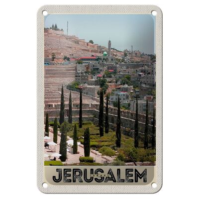 Blechschild Reise 12x18cm Jerusalem Israel Stadt Garten Dekoration