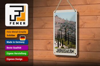 Panneau de voyage en étain 12x18cm, décoration de jardin de la ville de jérusalem et d'israël 3