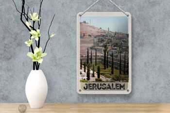 Panneau de voyage en étain 12x18cm, décoration de jardin de la ville de jérusalem et d'israël 4