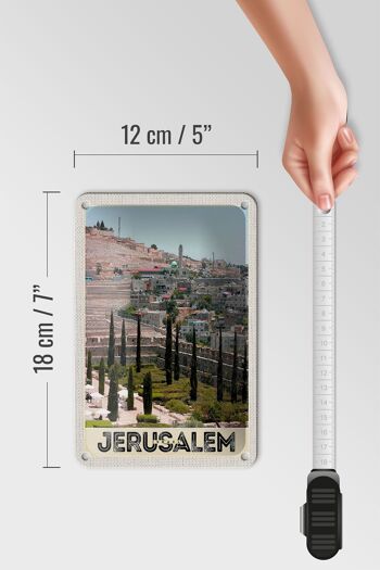 Panneau de voyage en étain 12x18cm, décoration de jardin de la ville de jérusalem et d'israël 5