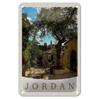 Letrero de hojalata para viaje, 12x18cm, Jordania, vacaciones, naturaleza, decoración, letrero de árboles
