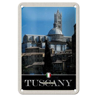 Letrero de chapa de viaje, 12x18cm, Toscana, Italia, cartel de arquitectura de edificio