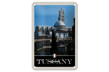 Panneau de voyage en étain 12x18cm, signe d'architecture de bâtiment toscane italie 1