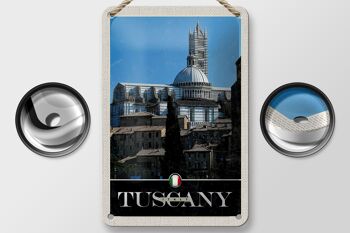 Panneau de voyage en étain 12x18cm, signe d'architecture de bâtiment toscane italie 2