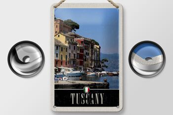 Panneau de voyage en étain 12x18cm, toscane, italie, décoration de port et de mer 2