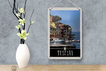 Panneau de voyage en étain 12x18cm, toscane, italie, décoration de port et de mer 4