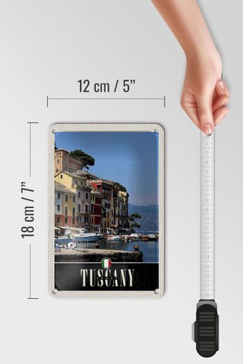 Panneau de voyage en étain 12x18cm, toscane, italie, décoration de port et de mer 5