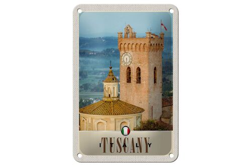 Blechschild Reise 12x18cm Toskana Italien Kirchturm Schild