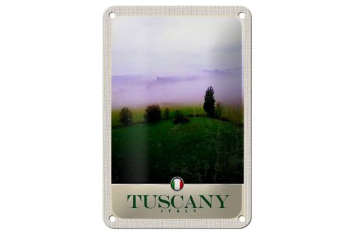 Blechschild Reise 12x18cm Toskana Italien Berge Wiese Natur Schild