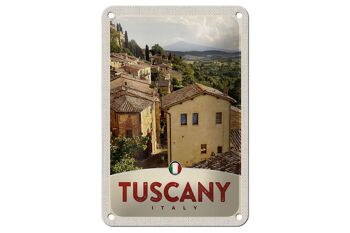 Panneau de voyage en étain 12x18cm, décoration d'aperçu des maisons de toscane et d'italie 1