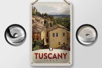 Panneau de voyage en étain 12x18cm, décoration d'aperçu des maisons de toscane et d'italie 2