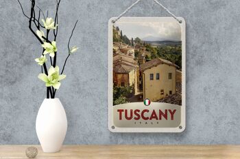 Panneau de voyage en étain 12x18cm, décoration d'aperçu des maisons de toscane et d'italie 4