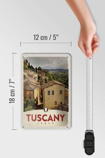 Panneau de voyage en étain 12x18cm, décoration d'aperçu des maisons de toscane et d'italie 5