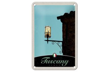 Panneau de voyage en étain, 12x18cm, toscane, italie, lanterne murale 1