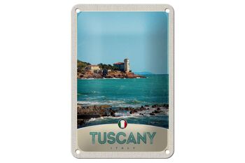 Panneau de voyage en étain, 12x18cm, toscane, italie, mer, plage, maison 1