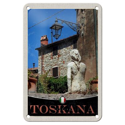 Targa in metallo da viaggio 12x18 cm Decorazione architettura Toscana Italia