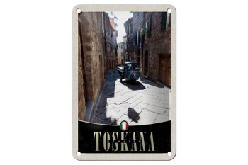 Panneau de voyage en étain, 12x18cm, toscane, italie, ville, rue, sable 1