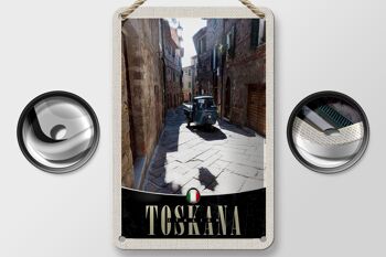 Panneau de voyage en étain, 12x18cm, toscane, italie, ville, rue, sable 2