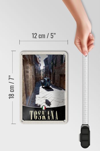Panneau de voyage en étain, 12x18cm, toscane, italie, ville, rue, sable 5