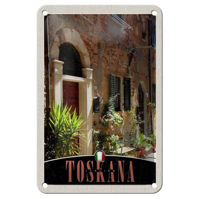 Cartel de chapa de viaje, 12x18cm, Toscana, Italia, decoración de la naturaleza del edificio