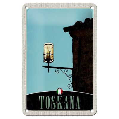 Panneau de voyage en étain 12x18cm, signe de lanterne d'architecture toscane italie