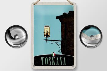 Panneau de voyage en étain 12x18cm, signe de lanterne d'architecture toscane italie 2