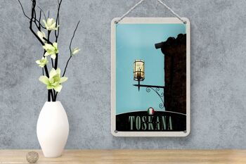 Panneau de voyage en étain 12x18cm, signe de lanterne d'architecture toscane italie 4